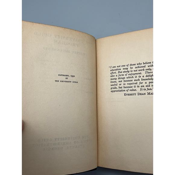 The University Guild Program Hardback Chapter Assignments 1930 John Finley - Picture 8 of 10